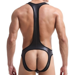 MenSexyWear Jock-Singlet Motor Noir
